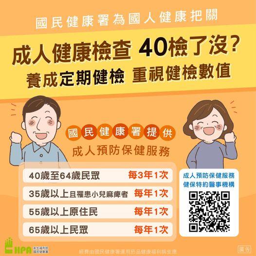 成人健康檢查 40檢了沒?