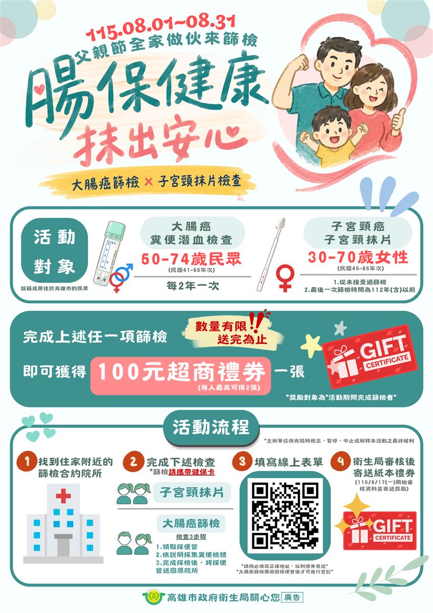 腸保健康 抹出安心115.8.1~8.31